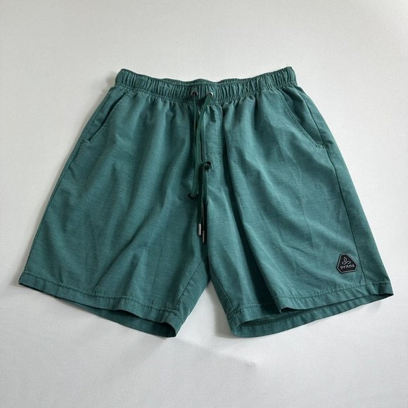 PrAna Men’s Bowie Swim Trunks Organic Cotton Blend‎ UPF 50+ Size Small XL Green - Picture 1 of 8